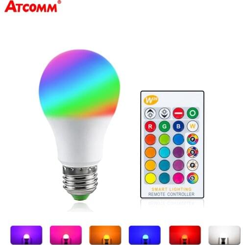 5W Ampoule LED E27 RGB Light Bulb 85-265V 4 Levels Dimmable Diode Magic Color Lamp With 24 Key Remote 110V 220V