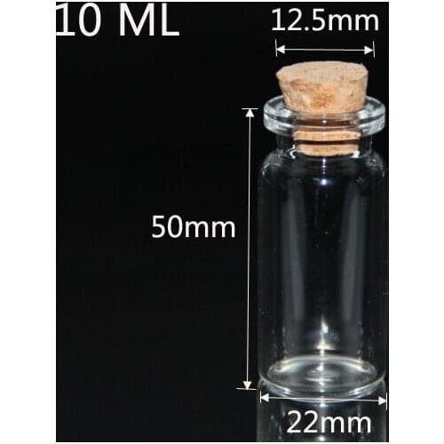 20pcs 22*50mm Tiny Glass Bottle Jewelry Vial Potion Tie Plug Glass Jars Wooden Box Wishing Gift Jewelry Storage Box Organizer