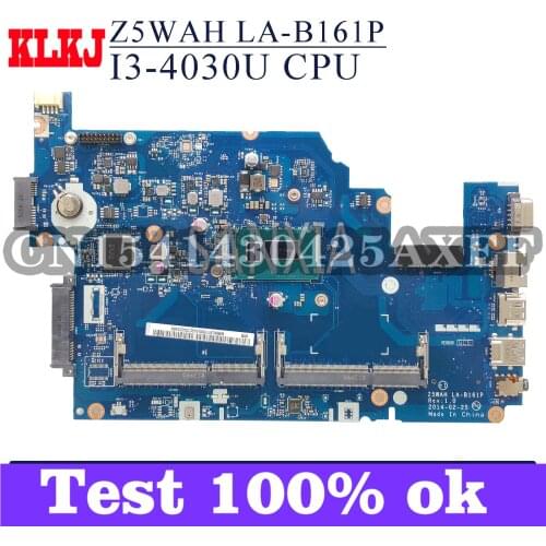 KLKJ LA-B161P Laptop Motherboard For Acer E5-571G Original Mainboard I3-4030U/4010U CPU