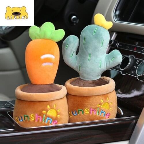 Cute Lifelike Carrot Cactus Plants Plush Pillow Pig Bear Tiger Cat Stuffed Toys Soft Doll Flowers Girl Kid Gift Car Cactus Decor