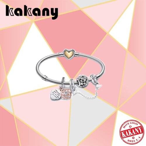 Fashion High Quality 100% S925 Sterling Silver Love Heart Necklace Safety Chain Mothers Day Pendant Original Diy Jewelry