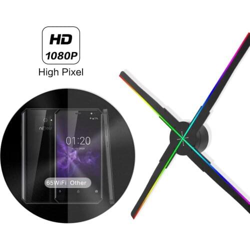 Desktop Naked Eye 52CM 3D WiFi Hologram Projector LED Fan Holographic Advertising Machine with Holographic Image and Video