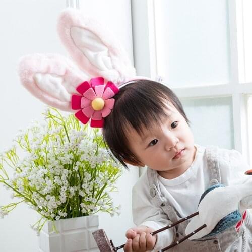 Easter Headband for Girls Sweet Adorable Rabbit Bunny Ear Hairy Headgear Hair Accessories Headwear for Women Girls Kids