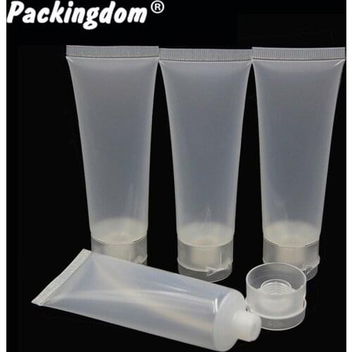 20pcs 50ml Empty Plastic Tube Clear Flip Cap Hand Cream Travel Bottles Lotion Toothpaste Containers Squeeze Tubes Glossy Matte