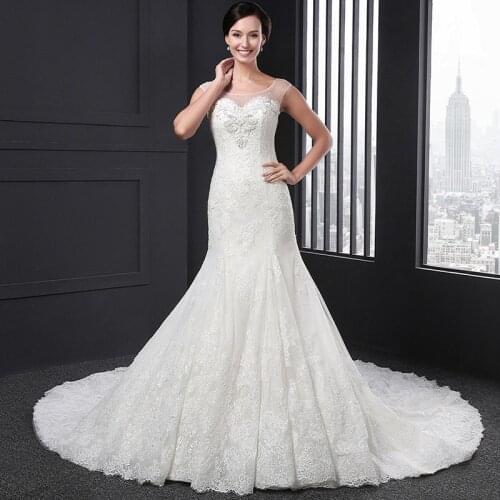 Q003 wedding dress 2020 white simple mermaid sexy corset apliques lace backless beaded elegant invita bridal wedding gowns