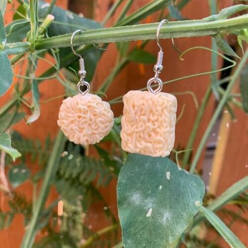 Resin Noodles Novelty Earrings Kawaii Unbranded Food Gift Dried Noodles Super Noodles Chinese Chow Mien