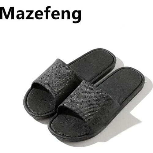 2021 Summer Home Men Slippers Simple Black White Lovers Shoes Non-slip Bathroom Slides Flip Flops Indoor Women Platform Slippers