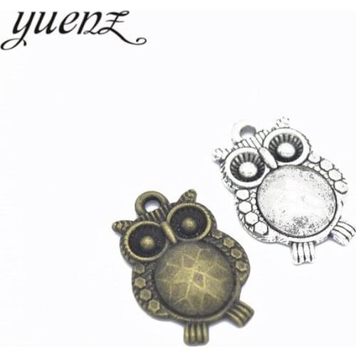 YuenZ 10pcs 2 Colors Antique bronze owl Charms Pendant for DIY Jewelry Making Necklace Earrings Bracelet Accessories D138