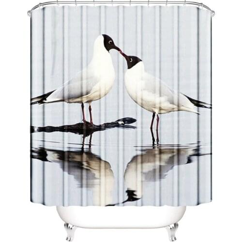 Bird shower curtain white seagull bathroom curtain waterproof toilets curtain shower