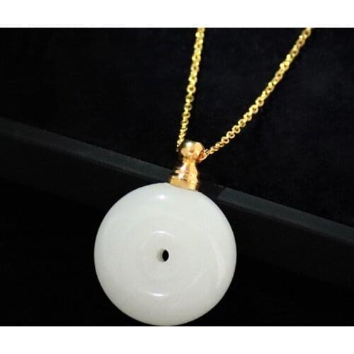 1PC Natural White Stone Pendant Perfume Bottle Essential Oil Pendant Women Green Stone Pendant Necklace Jewelry
