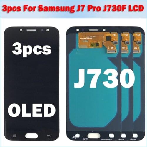 LOT 3 pieces OLED LCD For SAMSUNG Galaxy J7 Pro LCD Display Touch Screen J730 J730F for SAMSUNG J7 Pro LCD Screen Replacement