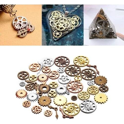 50/100g Metal Alloy Mixed Antique Steampunk Cogs & Gears Charms for DIY Pendant Charms Jewelry Making Vintage Bracelets Craft