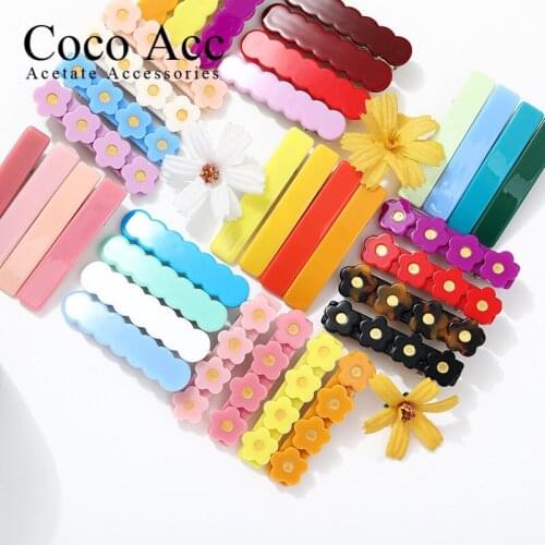 60+COLOR wholesale candy color bar flower fancy hair clips grips accessories for kids girls children