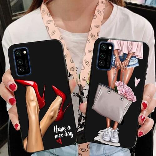 Fashion Woman silicone phone case on for huawei honor 8x 8A 8C 8S 9 10 20 Pro lite 9A 9C 9S 9X 10i 20i Soft Tpu Coque Back cover