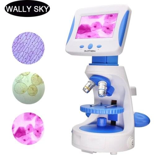 2000X 4.3 '' HD Display Screen Digital Microscope Kids Monocular Biological Microscope Student Educational Video Microscope