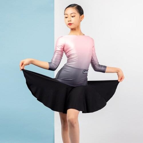Fairy Latin Dance Dress For Girls Performance Costume Ballroom Practice Wear Tap Dance Wear Designer Dress Dancer Outfit DL7239