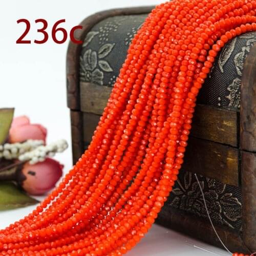 KAMTOP Orange 2mm 195PCS Bicone Crystal Bead Cut Cut Round Glass Beads, Bracelet Necklace Jewelry DIY