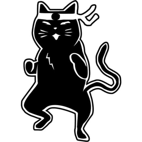 Beautiful The Karate Cat Car Stickers Waterproof Sunscreen Bumper Boot Decals PVC 9.1cm X 12.7cm