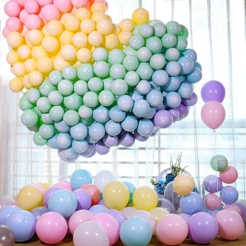 50 /100pcs 10inch Multicolor Pastel Candy Balloons Wedding Baloons Round Macaron Balloon Arch Decoration BirthdayParty Balloons