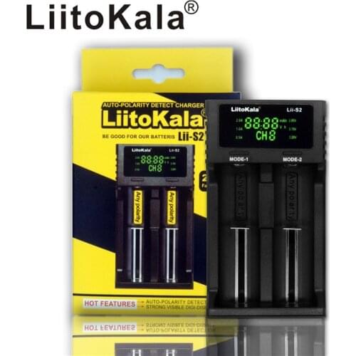 Liitokala Lii-S2 Lithium Battery Auto Polarity Detection Battery Charger for 18650 26650 18350 18340 AA AAA NiMH Li-ion Battery
