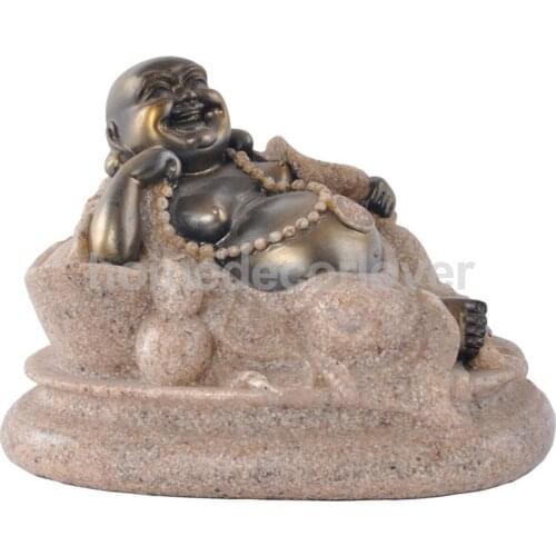 MagiDeal The Hue Sandstone Maitreya Buddha Statue Sculpture Hand Carved Figurine #3