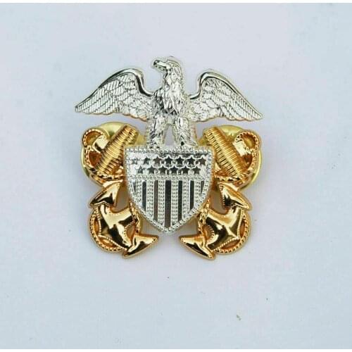 WW2 US Navy Officers Hat Metal Pin Badge Military Brooch armyshop2008