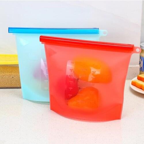 Reusable Silicone Bag Zip Lock for Food Kitchen Storage and Packaging Bags 9 pack 3S+3M+3L