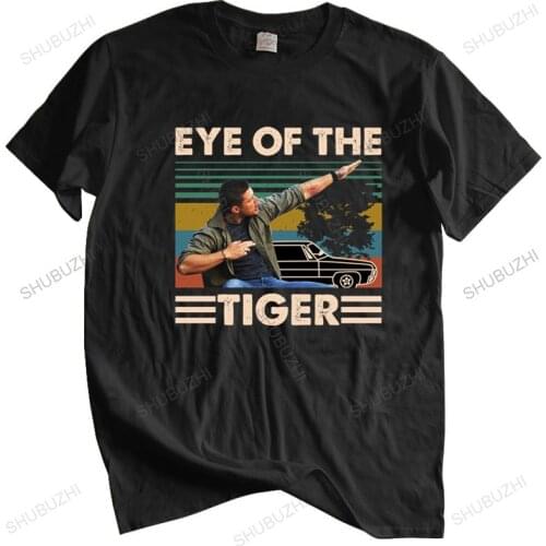 Men Cotton T Shirt Summer Brand Tshirt Dean Winchester Supernatural Eye Of The Tiger Vintage Retro brand tee-shirt homme tops