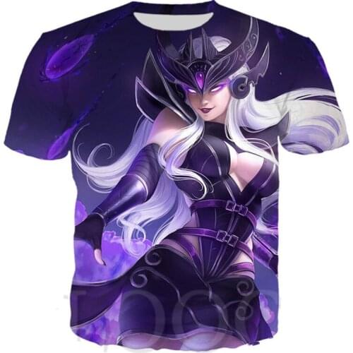 LOL game T-shirt male and female hero T-shirt casual long-sleeved Harajuku shorts popular 3d printing summer urban clothing