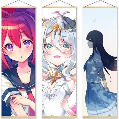 Wall Art Canvas Picture Miss Kobayashis Dragon Maid Painting Print Poster Anime Role Solid Wood Hanging Scrolls Home Decoration