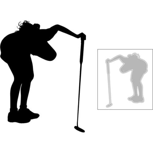 2020 New Hot DIY Girl Play Sports Golf Club Cue Measuring Ball Silhouette Metal Cutting Dies and For Scrapbooking Foil No Stamps