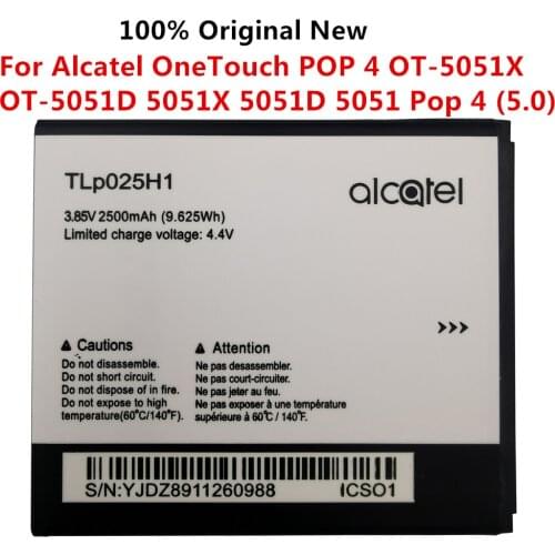 New TLp025H1 battery for Alcatel OneTouch POP 4 OT-5051X OT-5051D 5051X 5051D 5051 Pop 4 (5.0) TLp025H7 mobile phone