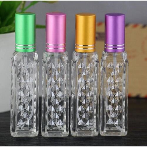 Wholesale 10ml High Quality Clear Rhombic Veins Glass Spray Bottle Empty Small Cosmetic Container