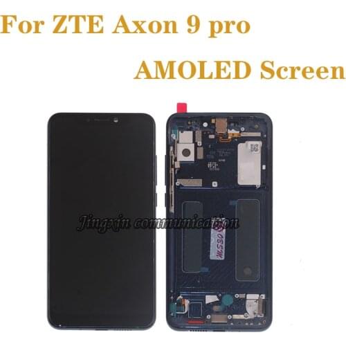 Original Amoled display For ZTE Axon 9 Pro lcd display oled+touch screen Digitizer assembly parts with frame