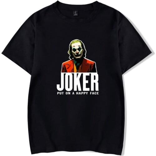Suitable New Joker black short-sleeved T-Shirts Men Women Fashion Harajuku T shirt joker mens summer Casual t-shirt Tops
