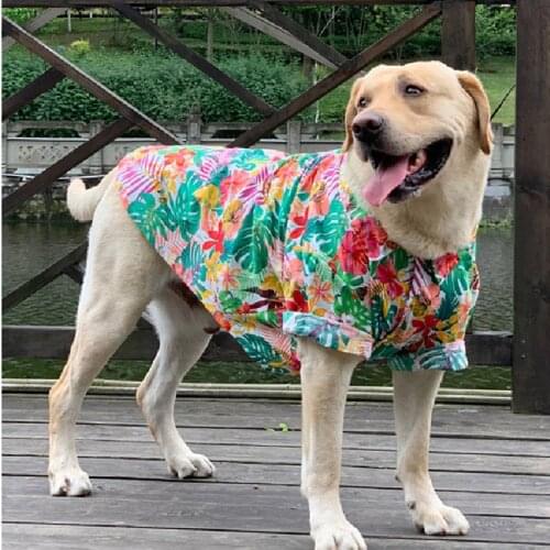Large Dog Shirt Summer Big Dog Clothes Poodle Bichon Schnauzer Corgi Samoyed Husky Golden Retriever Labrador Dog Clothing Outfit