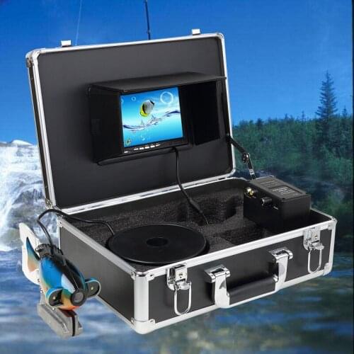 20M Cable Fish Finder 7 inch Monitor Underwater Fishing Video Camera Kit With 2Pcs White LED Lights Used For Underwater Fishing