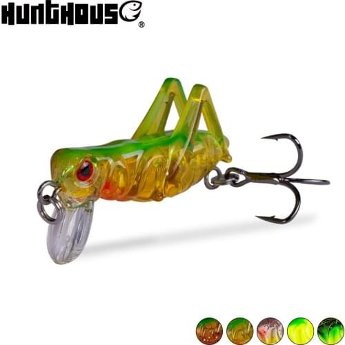 Hunthouse trout bait grasshopper fishing lures Insect lure 35mm 3g locust leurre mini fishing lure hard bait