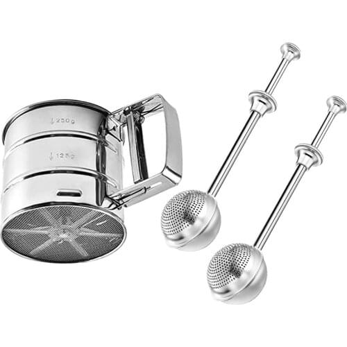 Stainless Steel Flour Sieve Cup,Powdered Sugar Sifter Mesh,Baking Tools,Kitchen Gadget for Cakes,Baking Sieve Strainer