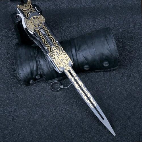 Hidden metal blade blade sleeve sword action figure hidden blade edward weapons sleeves swords can ejection kid toy