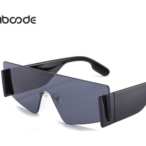 Iboode Fashion Female Rimless Sunglasses Men Luxury Oversize Sun Glasses Outdoor Driving Traveling Goggle Eyewear UV400 Shades