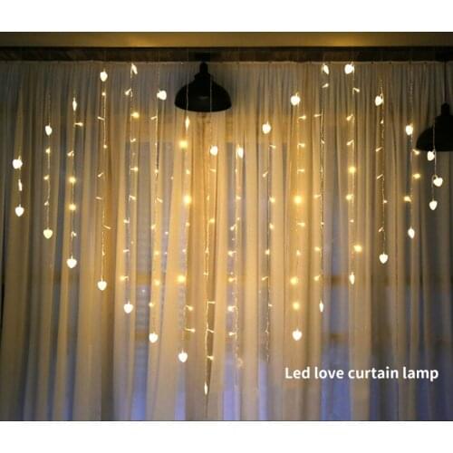 LED bead light love heart butterfly shape decoration Curtain colorful party LED light Festive hanging LED strip light