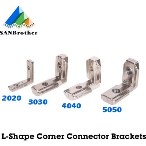 T Slot L Shape Aluminum Angle bracket Corner Interior Joint Brackets with Gurb screws for 2020 3030 4040 4545 Aluminum Profile