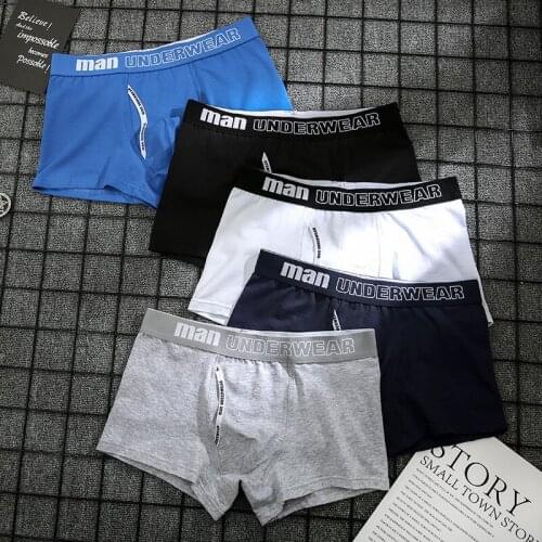 4pcs Mens Underwear Men Cotton Underpants Male Pure Men Panties Shorts Underwear BoxerShortsCottonSolidCuecasCottonBoxers