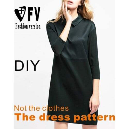 Ladies' Casual Lapel Dress Pattern Garment Pattern Sewing Drawing BLQ-487