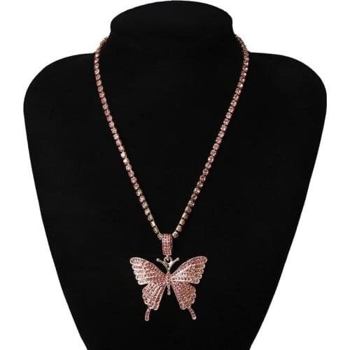 Sweet Acrylic Color Butterfly Necklace For Women Long Wild Clavicle Chain Pendant Refined Stylish Gift Trendy