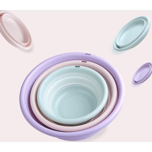 050 Home Folding washbasin household plastic basin outdoor travel portable thickening basin telescopic basin