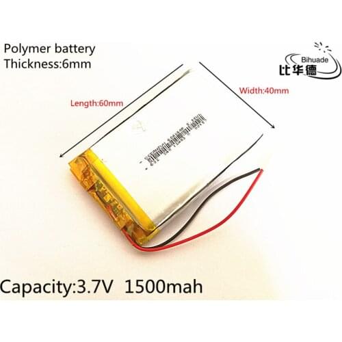 1pcs/lot 3.7V 1500mAh 604060 Lithium Polymer Li-Po li ion Rechargeable Battery cells For Mp3 MP4 MP5 GPS PSP