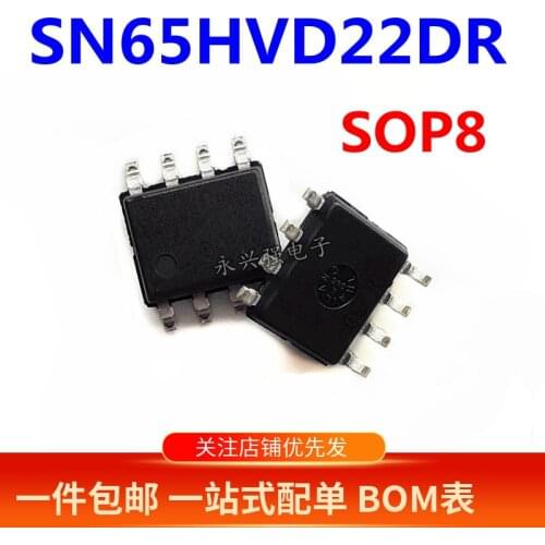 100% New&original SN65HVD22DR SN65HVD22 VP22 RS-485 SOP-8 In Stock