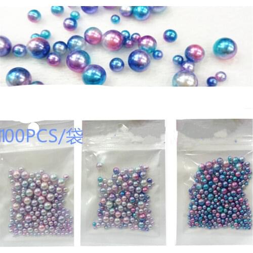 100Pcs Mix Size Beads with Hole Colorful Pearls Round Acrylic Imitation Pearl Beads DIY for Jewelry Making Accessories